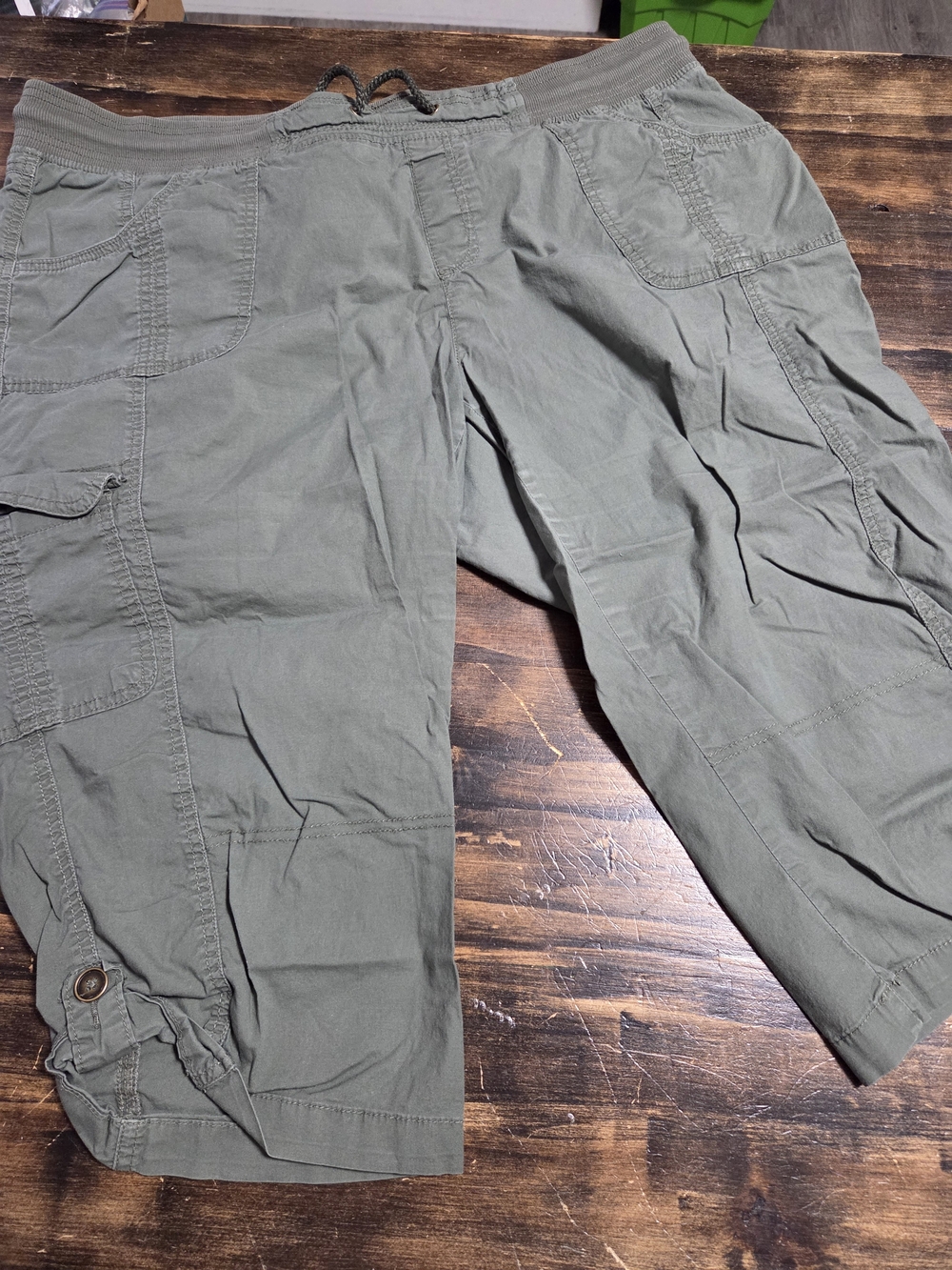 Warehouse Ladies Cargo Capri Pants - Olive